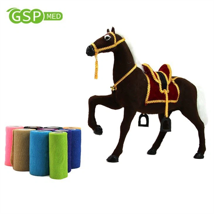 Bandagem coesiva impermeável não tecida com látex para cavalo